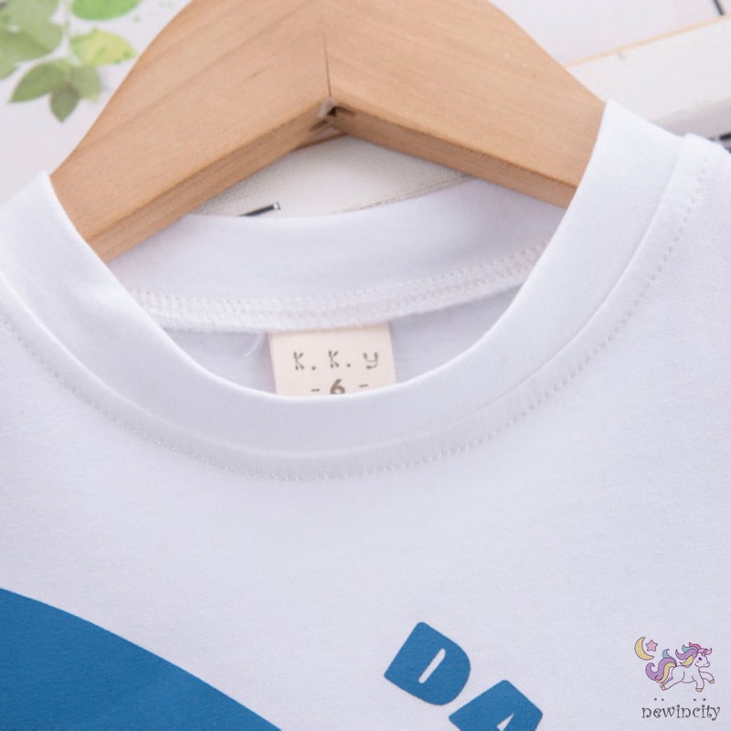 Set Áo Thun Tay Ngắn In Hình Vịt Donald + Quần Short Cho Bé Trai