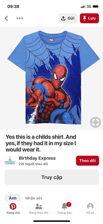 Áo Marvel size đại cho bé