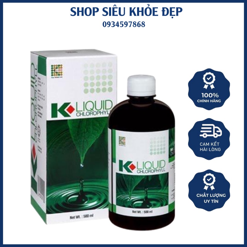 Nước Diệp Lục Klink Liquid Chlorophyll 500ml Chính Hãng - Ngừa Lão Hóa, Mất Ngủ