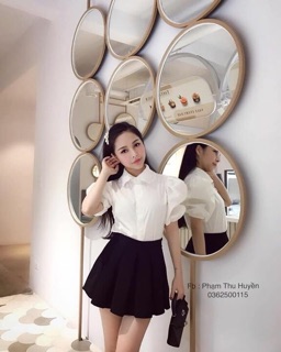 ÁO SƠ MI CỔ REN TAY BỒNG