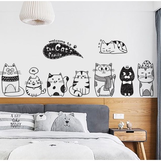 Decal dán tường Đàn mèo đen trắng Siêu Hot