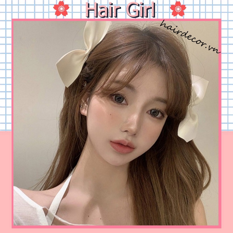 Kẹp tóc trang trí nơ vải nhung xinh xắn
