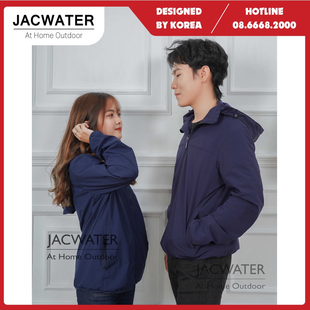 Áo gió nam nữ nhẹ 2 lớp chống nước, khoác dù thể thao vải trơn JACWATER V129 - AZ50 ❀ ❀ * < `