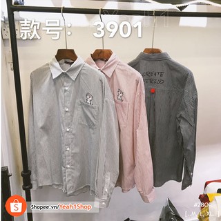 [Yeah1Shop]- Áo sơ mi sọc mèo nhỏ (M,L,XL)