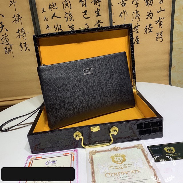 Clutch nam da bò CAO CẤP HUGO BOSS - BH 24tháng-đầy đủ hộp