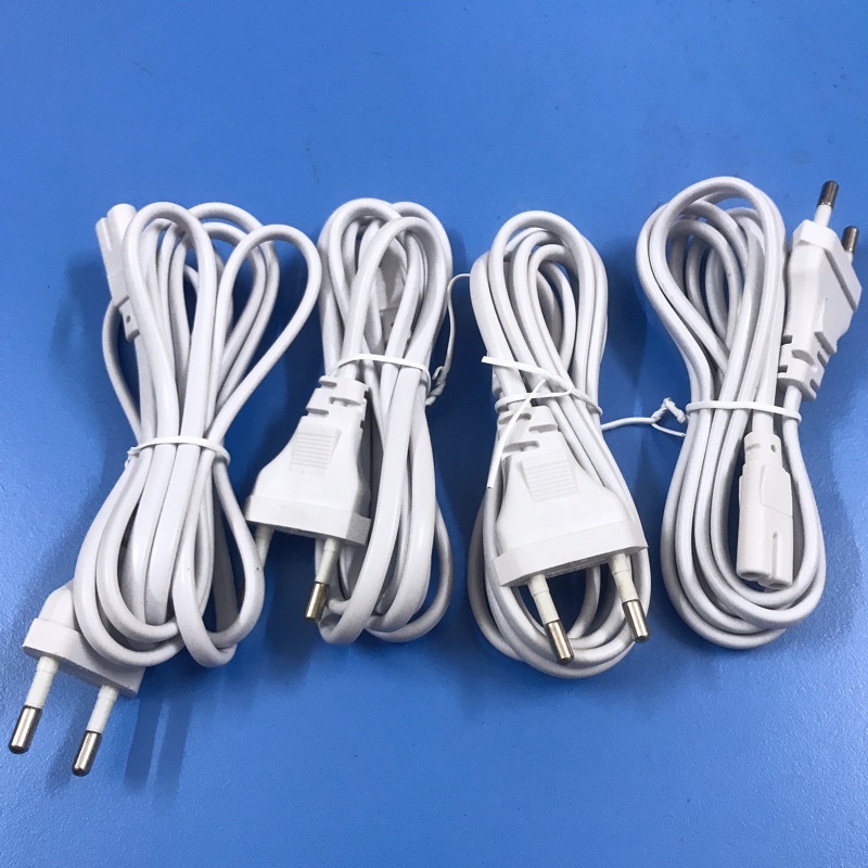 Dây nguồn số 8 lõi đồng dài 1.2m 1.5m màu trắng chất lượng