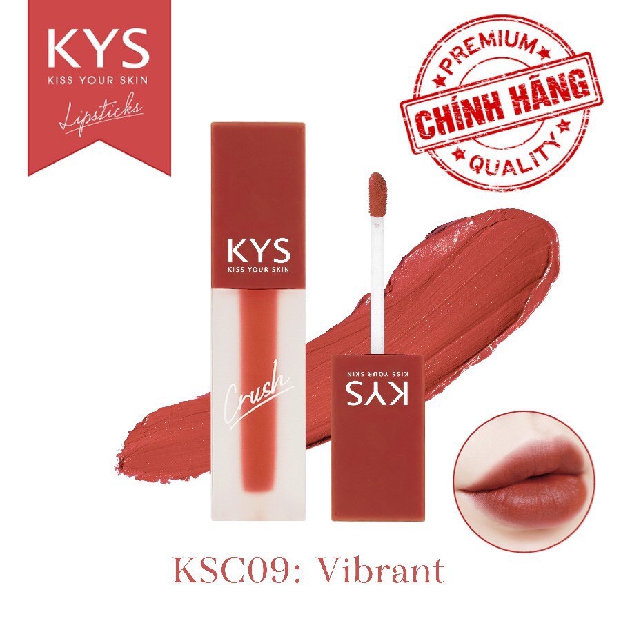 [FREE SHIP] Màu Son Hot Nhất 2020 Son Kem Lì Làm Từ Chocolate Tự Nhiên Dòng Crush KYS 3,5G