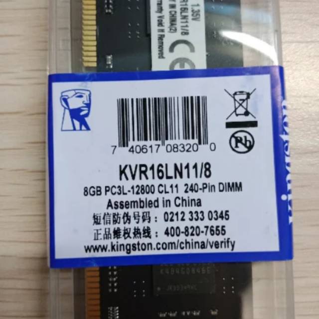 Ram Kingston Ddr3L 8gb Pc12800