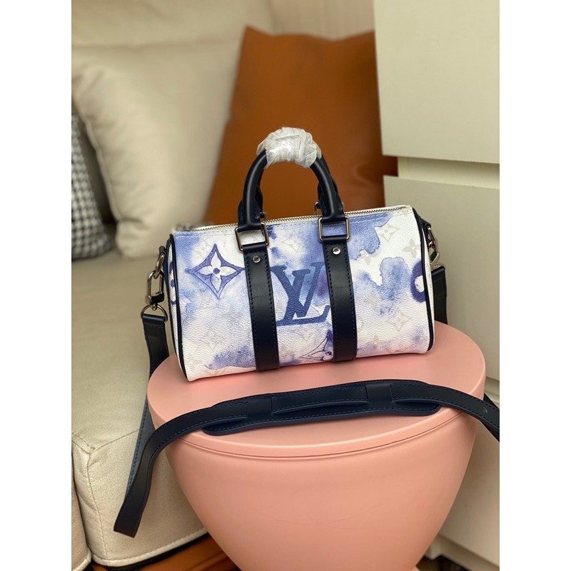 Túi xách tay nữ có dây đeo da in hoạ tiết khoá kéo louis vuitton LV