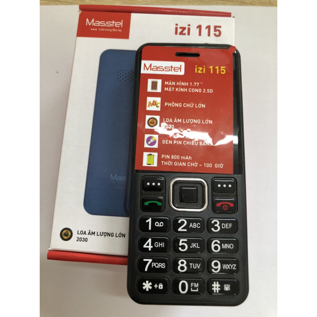 Điện thoại Masstel izi 115 ,sóng khỏe ,2 sim 2 sóng ,loa to ,pin khỏe ,nhỏ gọn ,mẫu mã đẹp