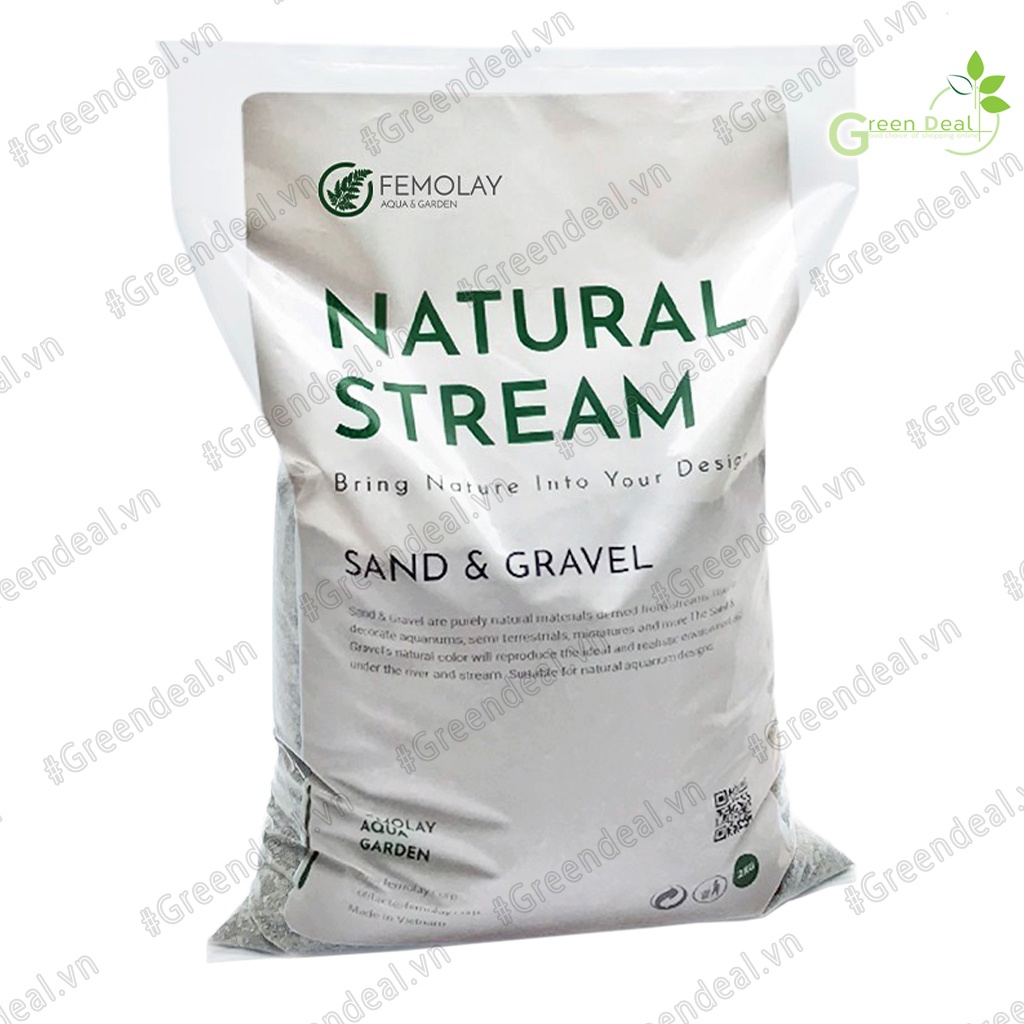 FEMOLAY - Natural Stream Sand & Gravel  | Cát, sạn, sỏi suối tự nhiên trãi nền trang trí hồ cá thủy sinh