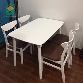 Bộ bàn ăn 4 ghế và bộ bàn ăn 6 ghế gỗ mango phong cách hàn quốc - mẫu bàn ghế ăn hiện đại bảo hành 1 năm