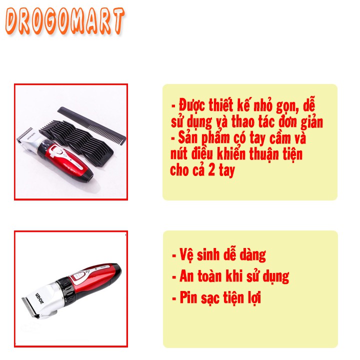 Tông đơ cắt tóc trẻ em JICHEN JC-0817 - Máy hớt, cắt tóc gia đình cầm tay nhỏ gọn