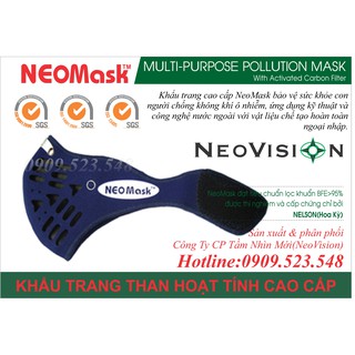 Khẩu trang Neomask, khẩu trang than hoạt tính cao cấp Neovision lọc bụi khử mùi chống không khí ô nhiễm