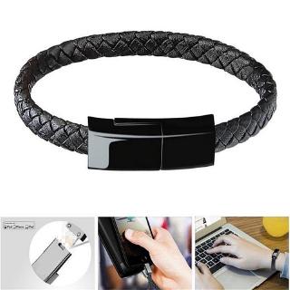 Vòng đeo tay bằng da có cổng sạc USB cho iOS Android