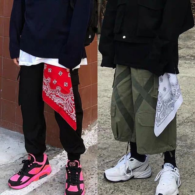Chain Quần Kèm Khăn Bandana Streetwear Móc Bandana Hiphop