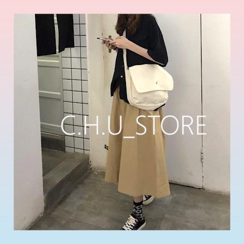 Chân Váy Kaki DÁNG DÀI CHUSTORE Nữ [FREESHIP] 🌸 Đầm mini xòe cạp cao ống rộng, cá tính bánh bèo Ulzzang HOT 🌸 | BigBuy360 - bigbuy360.vn