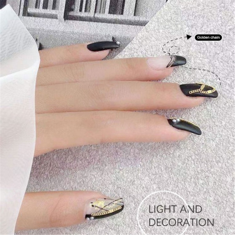 Set 12 Hộp Phụ Kiện Trang Trí Móng Tay Nghệ Thuật Dạng Chuỗi Xích Kim Loại