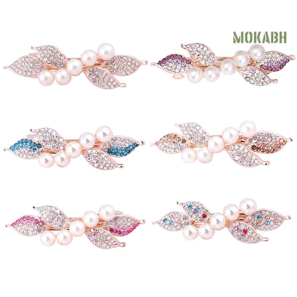 Kẹp Tóc Hình Nơ Đính Ngọc Trai Giả Thanh Lịch Cho Nữ