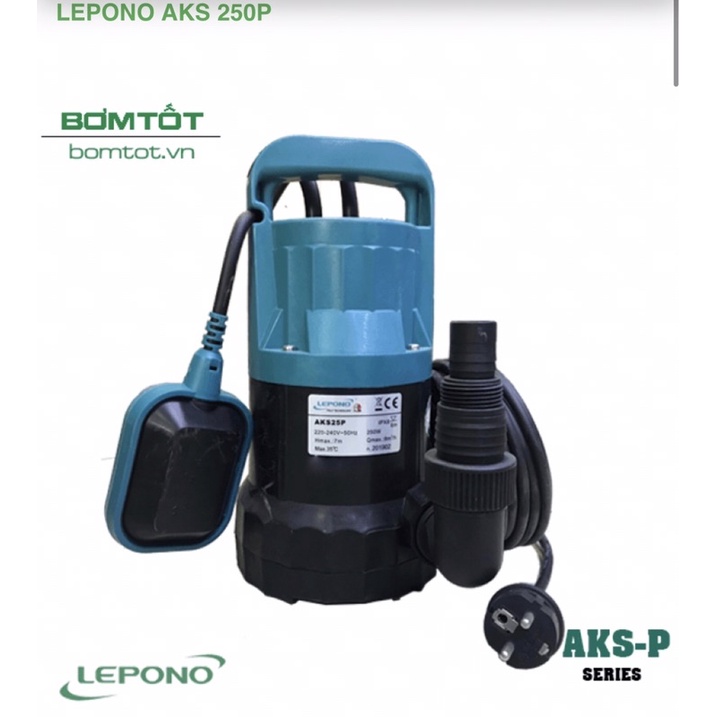 MÁY BƠM NƯỚC THẢI LEPONO AKS 250P 250W THÂN NHỰA