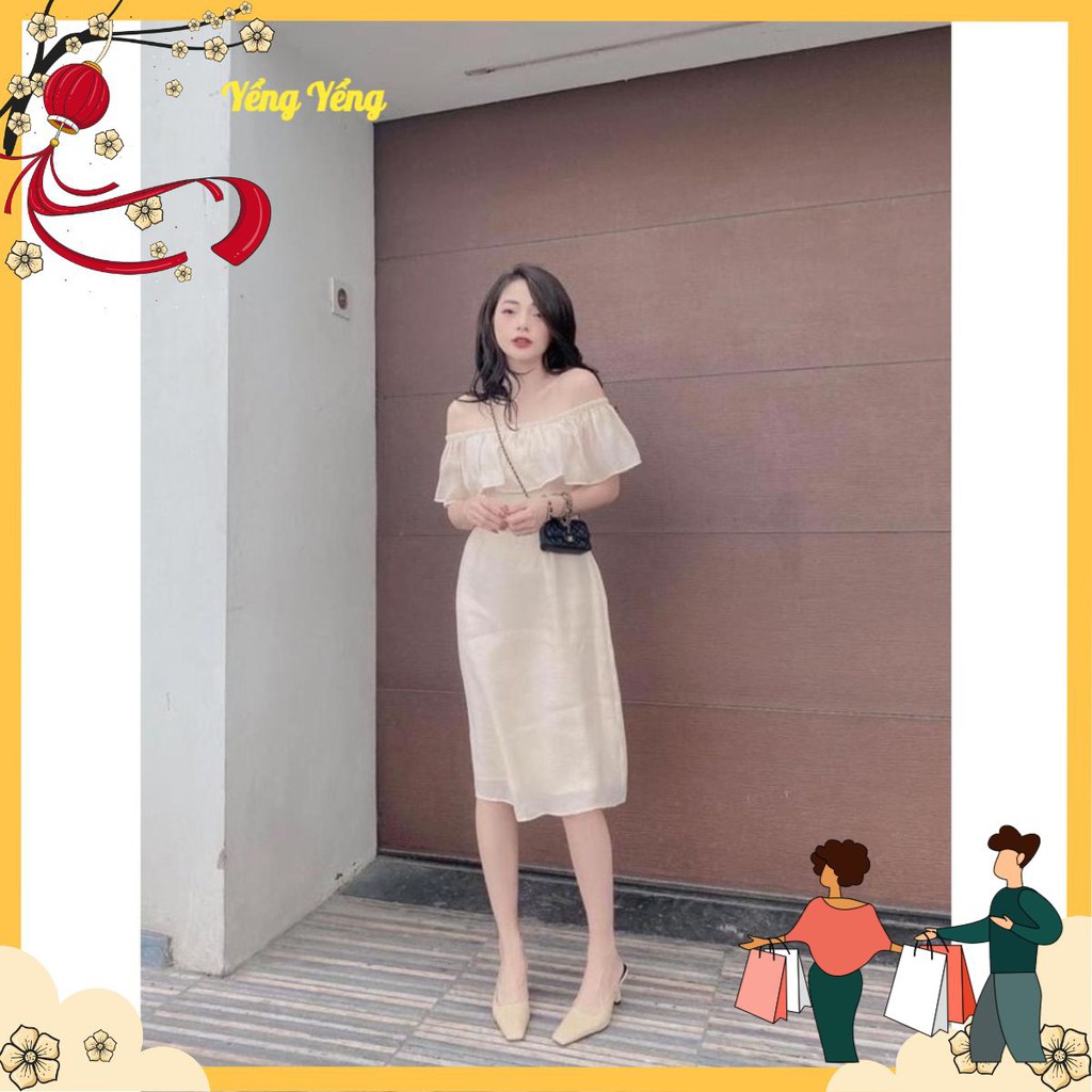 VNU243 - VÁY TƠ BE TRỄ VAI BÈO 2 LỚP