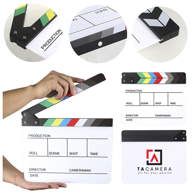 Bảng Clapper Board - Phụ Kiện Quay Phim Chụp Ảnh - Nhựa 25x30cm