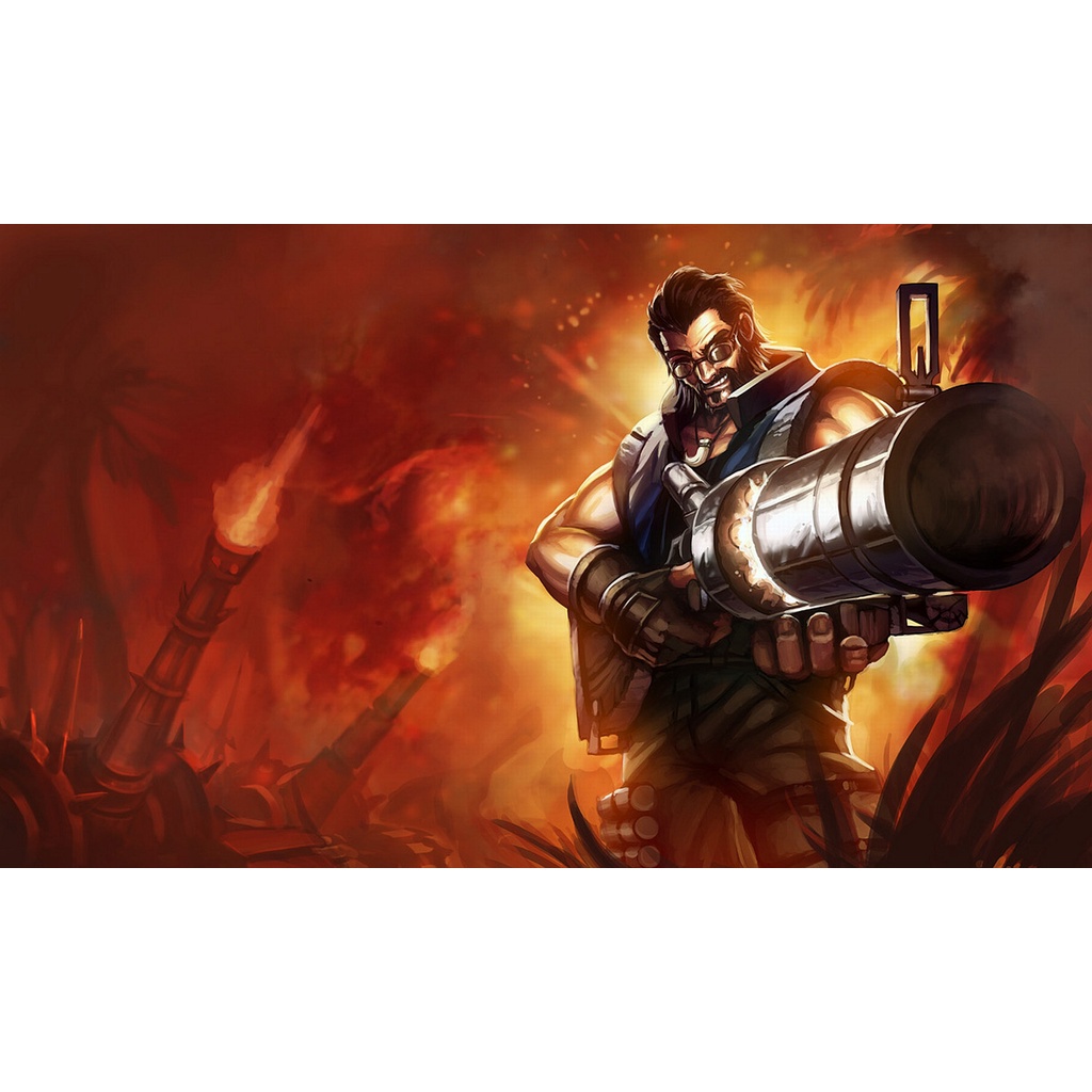 Poster A3, A4, A5 dán tường League of Legends, decal trang trí có keo GRAVES - Mẫu 1, nhận in theo yêu cầu