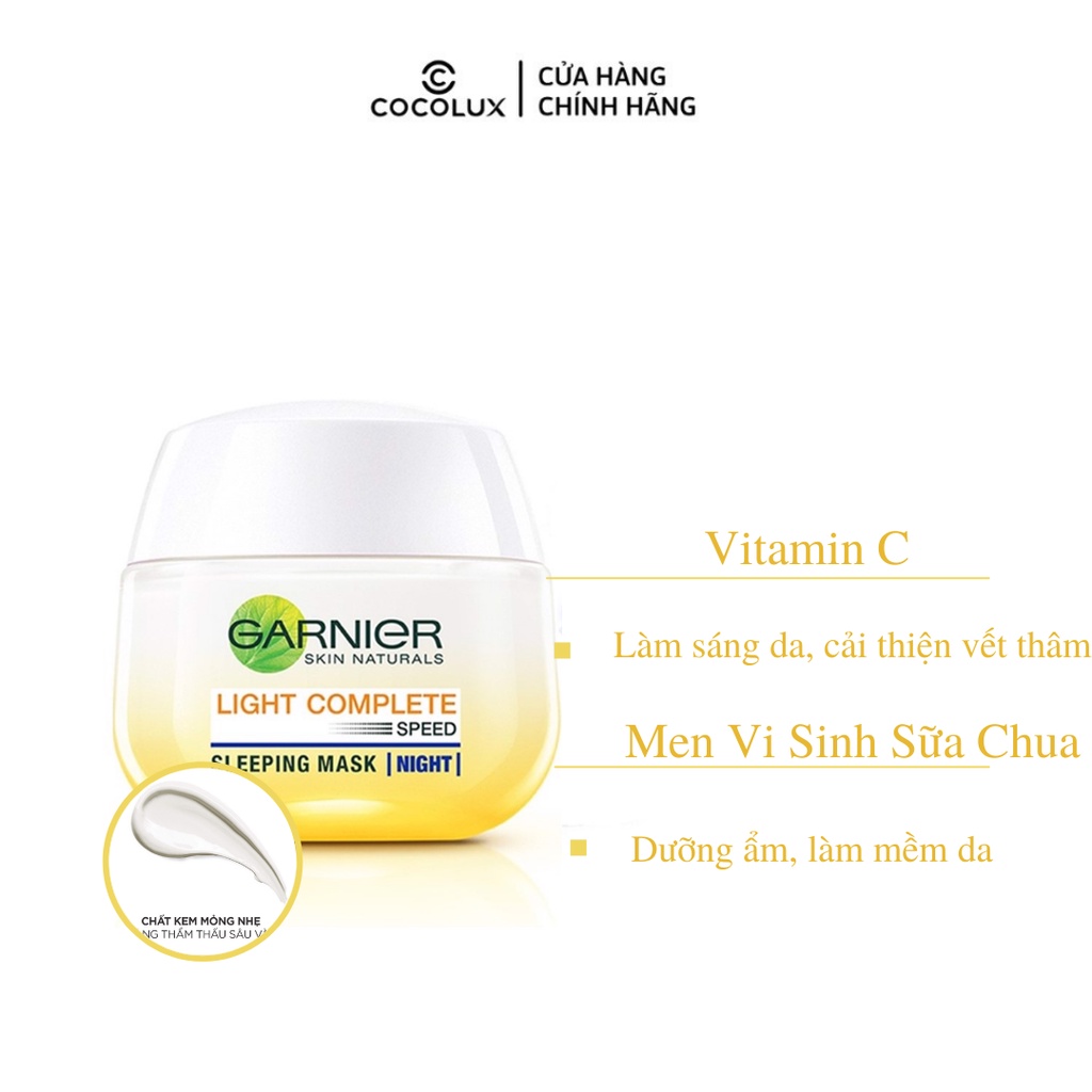 Mặt Nạ Ngủ Garnier Dưỡng Sáng Da Ban Đêm 50ml