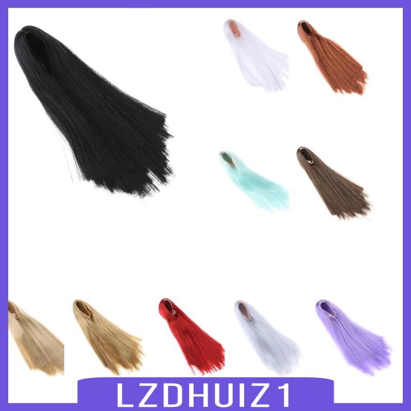 Tóc Giả Thẳng Dài 15cm Màu Xám Cho Búp Bê BJD 1 / 6