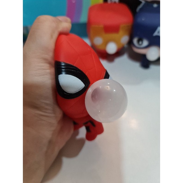 BỘ 4 SIÊU ANH HÙNG  DẠNG MOCHI THÚ THỔI BONG BÓNG, THÚ BÓP GIẢM STRESS