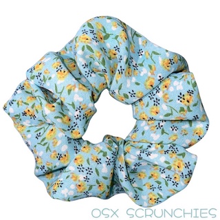 Dây cột tóc scrunchies vải chiffon hoa màu mint