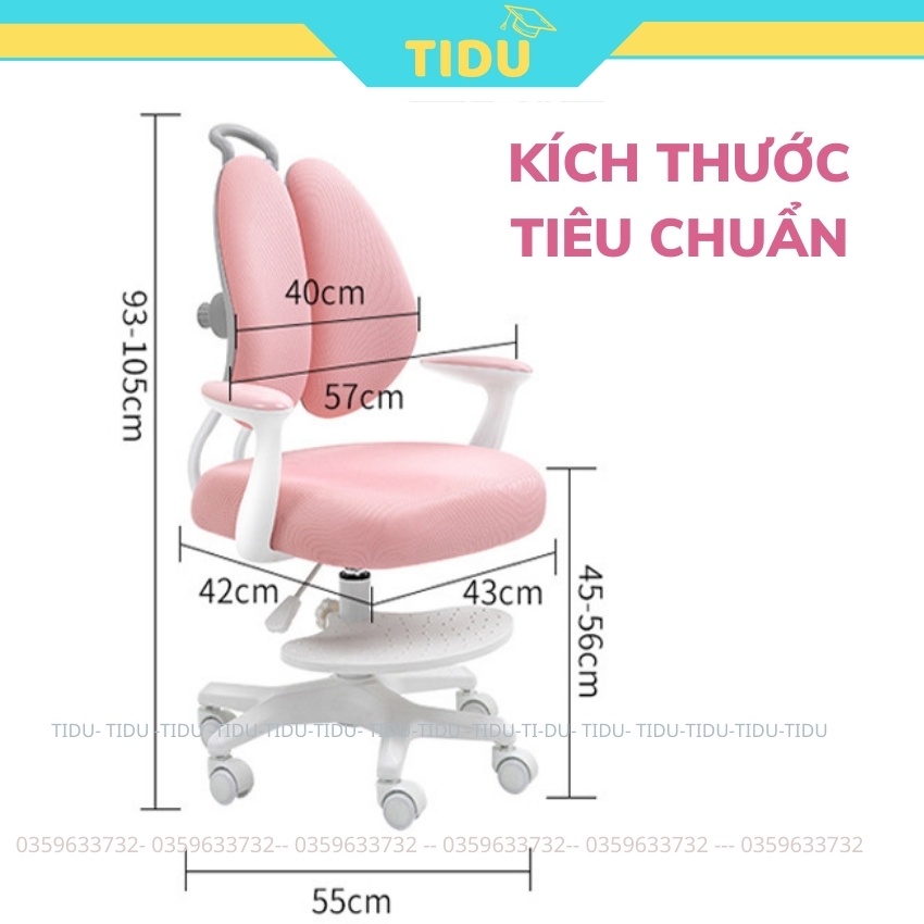 bộ ghế chống gù thông minh cho bé Tidu MQ5 ghế học sinh có thể điều chỉnh độ cao khóa bánh tự động