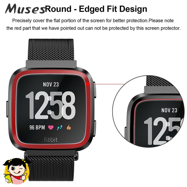 Muse07 1 hoặc bộ 2 kính cường lực siêu mảnh bảo vệ màn hình dành cho đồng hồ thông minh Fitbit Versa