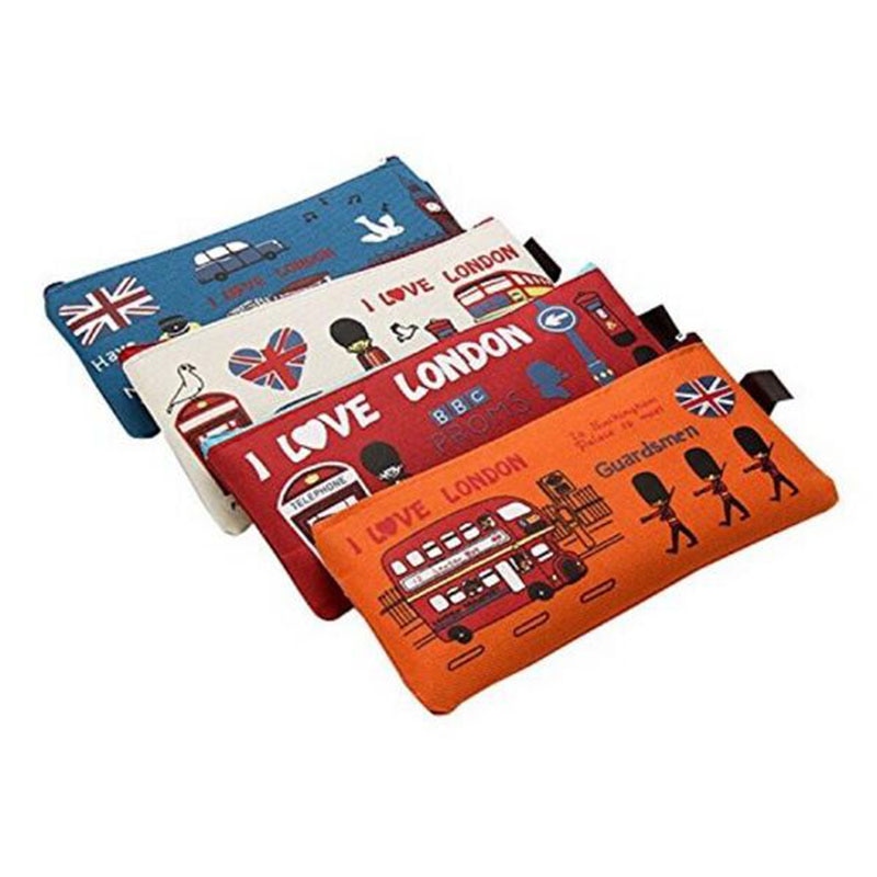 Túi vải oxford đựng bút họa tiết hoạt hình tiện lợi dành cho học sinh