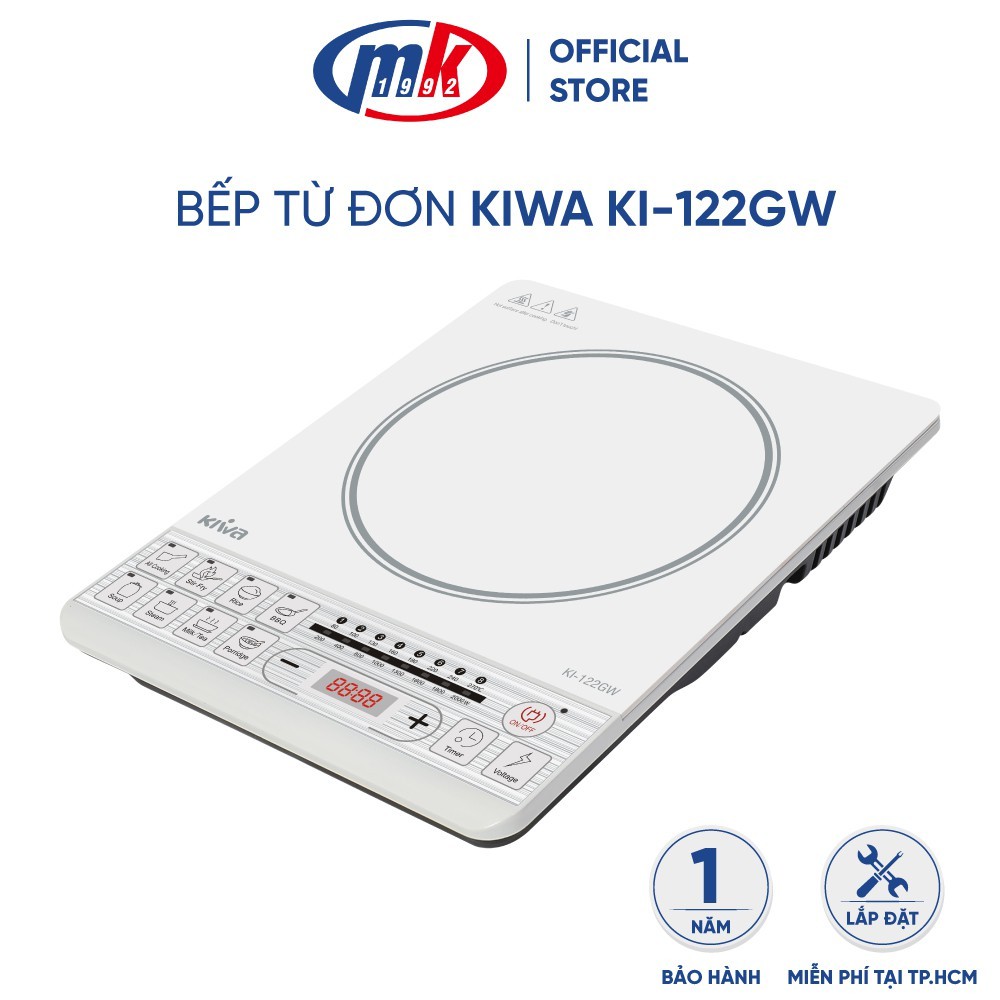 Bếp từ đơn Kiwa KI-122GW - Công suất 2000W - Bảo hành chính hãng 12 tháng Mekong