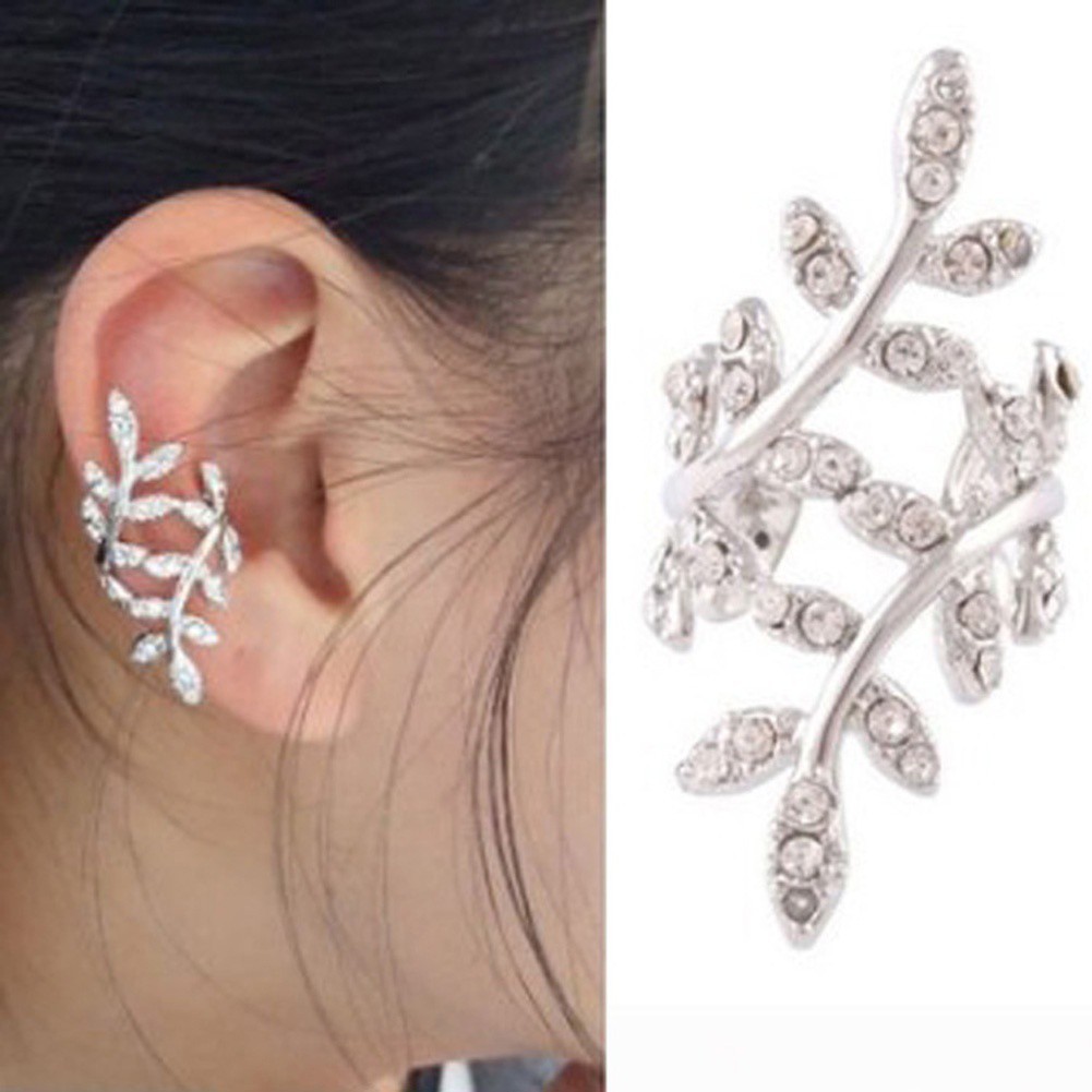 Bông tai dạng kẹp hình lá thời thượng
