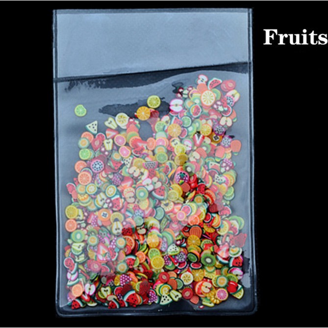 1000 Hạt nhựa mềm 5mm 10g hình trái cây trang trí móng tay