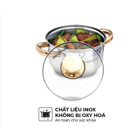 Bộ Nồi Inox 5 Đáy SUNHOUSE SH781 16, 20, 24 cm