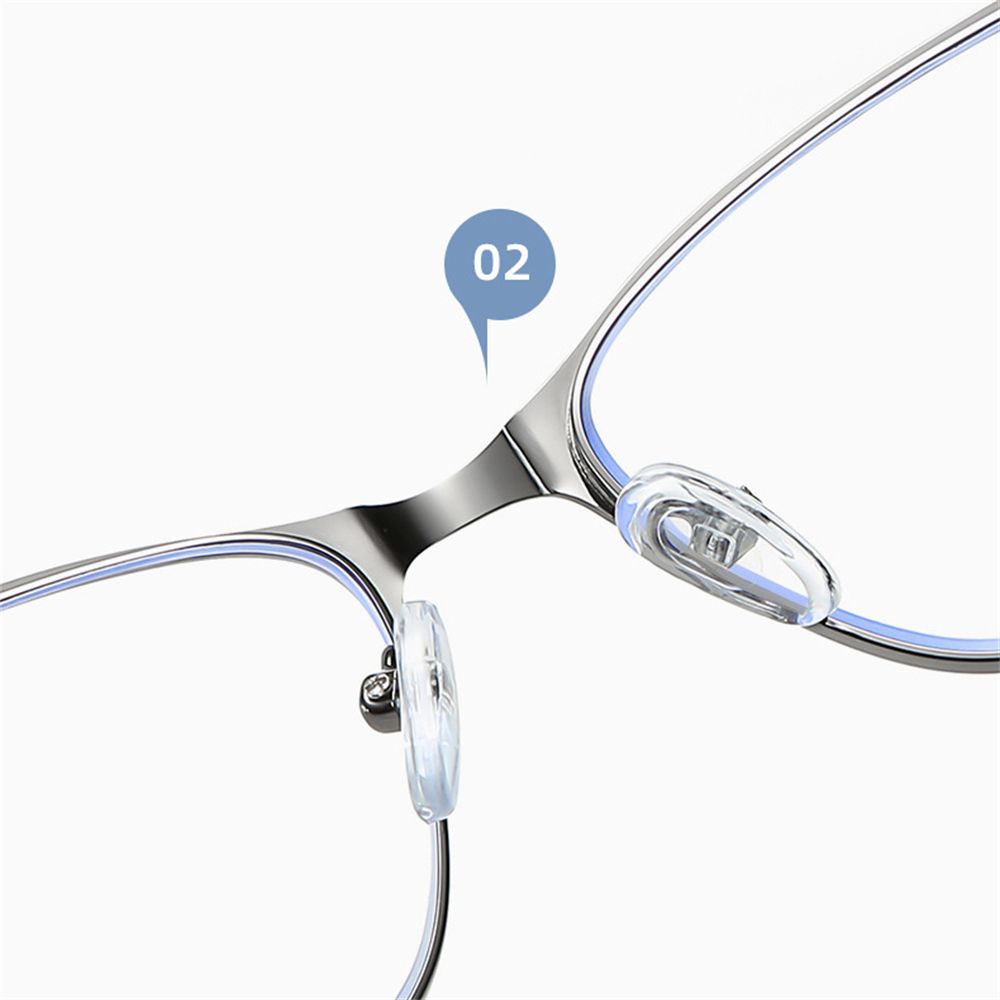 Mắt Kính Đọc Sách Nửa Gọng Kim Loại Nhẹ Chống Ánh Sáng Xanh Hình Chữ Nhật Có Nhiều Màu Sắc Cho Nam Và Nữ