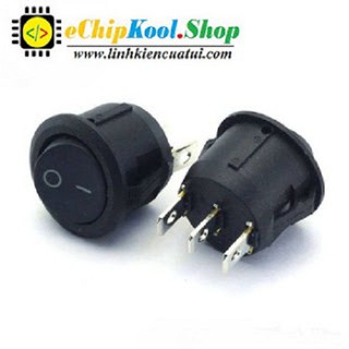 Công tắc bập bênh tròn 3 chân 6A 250V