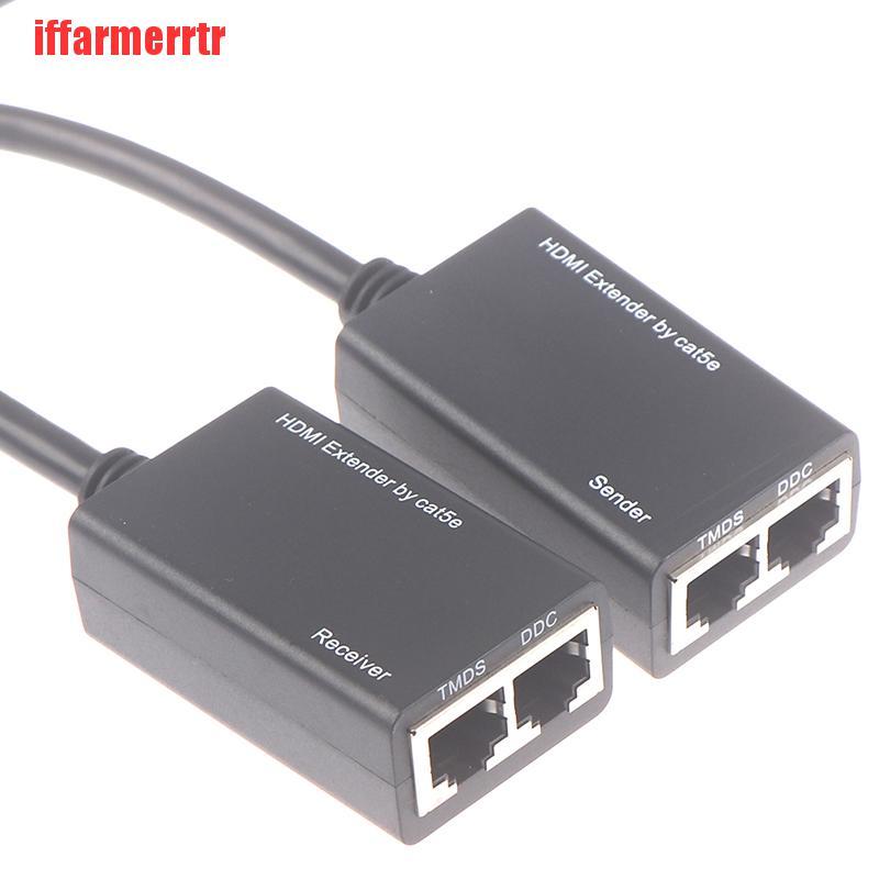 {iffarmerrtr}HDMI Over RJ45 CAT5e CAT6 LAN Ethernet Balun Extender Repeater Up to 100ft 1080P LKZ