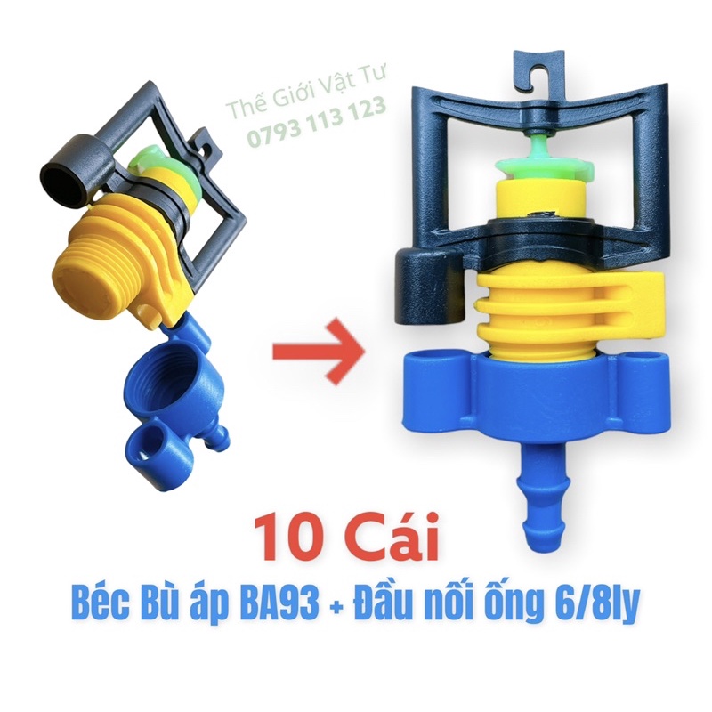 10 Cái Béc tưới bù áp kèm đầu nối ống 6ly hoặc 8ly dùng tưới gốc cho vườn rau, hoa cây ăn trái