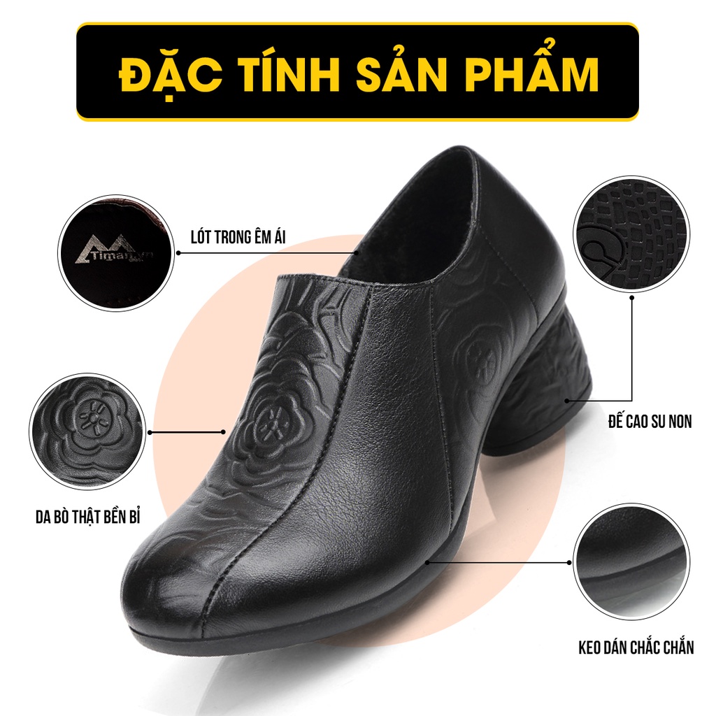 Giày nữ da thật 5cm TIMAN ZD82 chắc chắn nhẹ nhàng tôn dáng bảo hành 1 năm