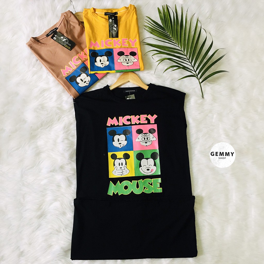 [Mã WAMT1505 giảm 10K đơn 0K] Váy xuông dài, đầm suông bầu tay ngắn cotton Gemmy House in hình Mouse | BigBuy360 - bigbuy360.vn