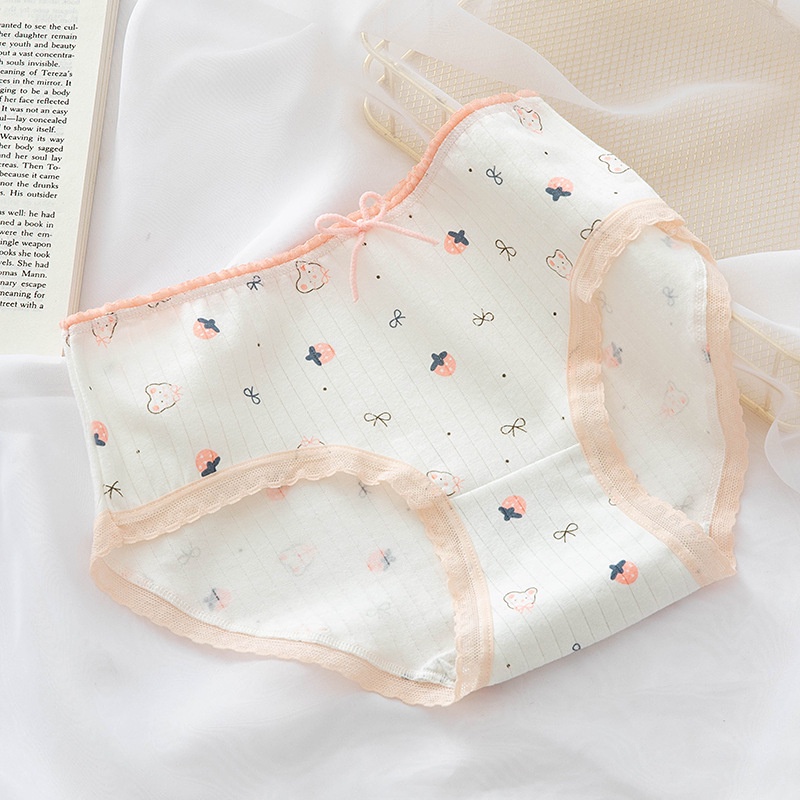 Quần Lót Nữ Cao Cấp Cotton Kháng Khuẩn Nâng Mông Thông Hơi Hoạ Tiết Cute Couple TOPBRA