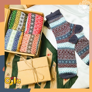 Combo 4 Đôi tất vớ thổ cẩm cổ cao vintage làm quà