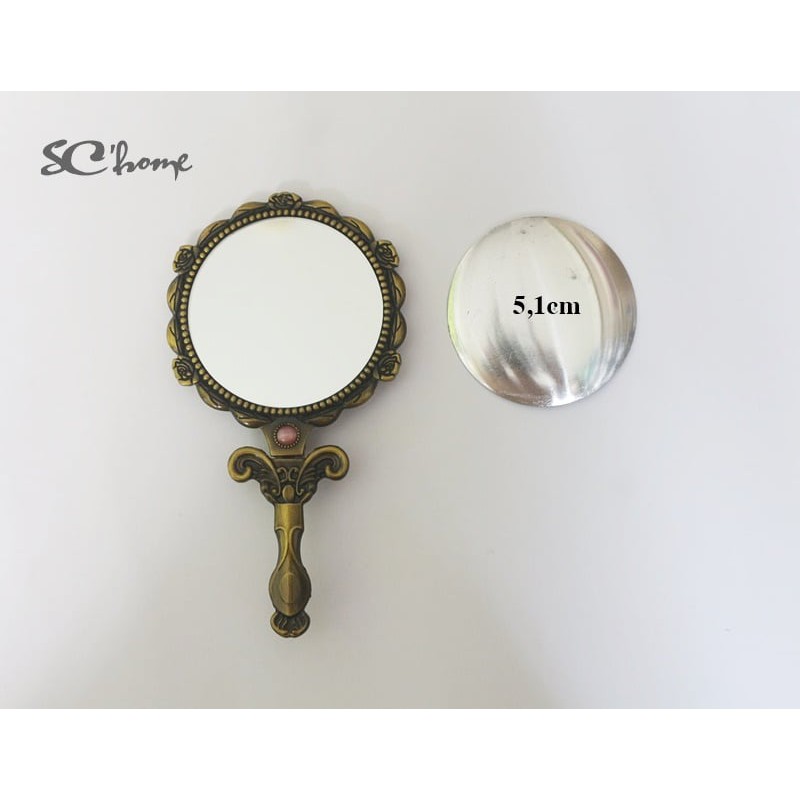 Phôi gương cầm tay tròn DIY 5,1cm