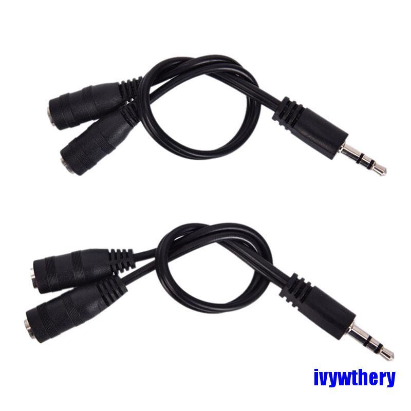 [COD]3.5mm Male To Dual 3.5mm Female Earphone Headphone Stereo Audio Splitter Cable