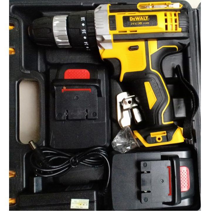 MÁY KHOAN PIN DEWALT 26V Máy 2 PIN Kèm 24 Phụ Kiện - 3 CHỨC NĂNG (khoan, bắt vít, bulong)