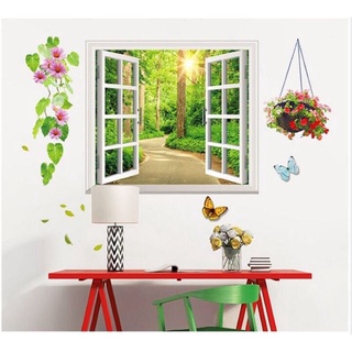Decal dán tường cửa sổ, mặt trời